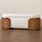 Baxton Studio Basira Japandi Cream Boucle Fabric Storage Bench with Woven Rattan 241-13558-ZORO - alternate 9